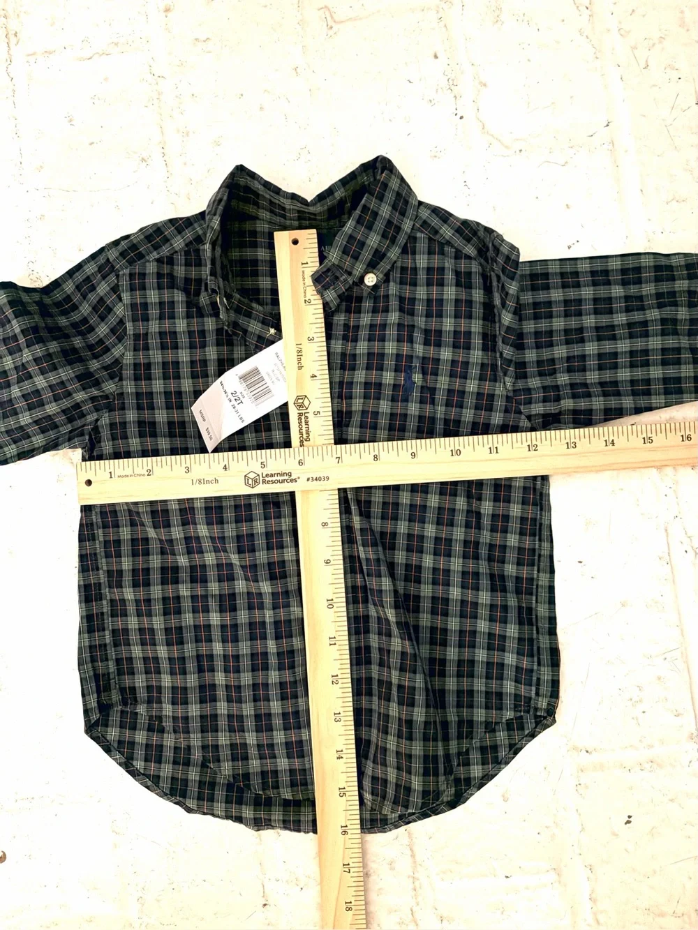NWT! Ralph Lauren Navy & Green Plaid Button-Down Shirt